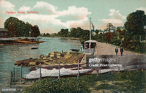 Parkers Ferry, Surbiton', circa 1907. Parker's Ferry, Mr P.Parker & Sons ran ferries from circa 1892 until the early 1920s.. Artist: Unknown.