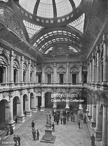 Interior of the Royal Exchange, City of London, circa 1910 . Founded by the merchant Sir Thomas Gresham, the Royal Exchange was officially opened on...