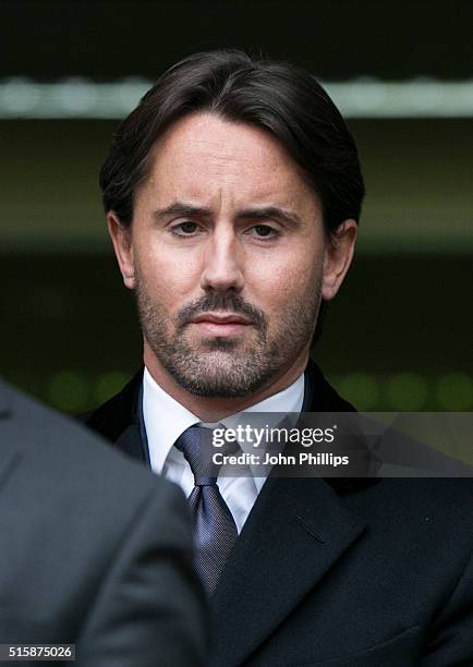 Jay Rutland seen leaving the court as he is accused of assisting an offender on March 16, 2016 in London, England. Rutland, the husband of Formula...