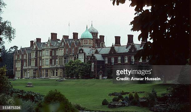 Sandringham House, one of the Queen's homes, on August 01 circa 1990s in Sandringham, England.