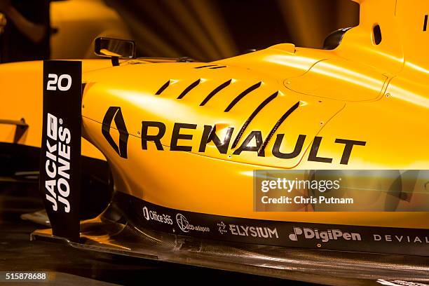 Renault F1 team unveils its new livery for the 2016 season on March 16, 2016 in Melbourne, Australia.