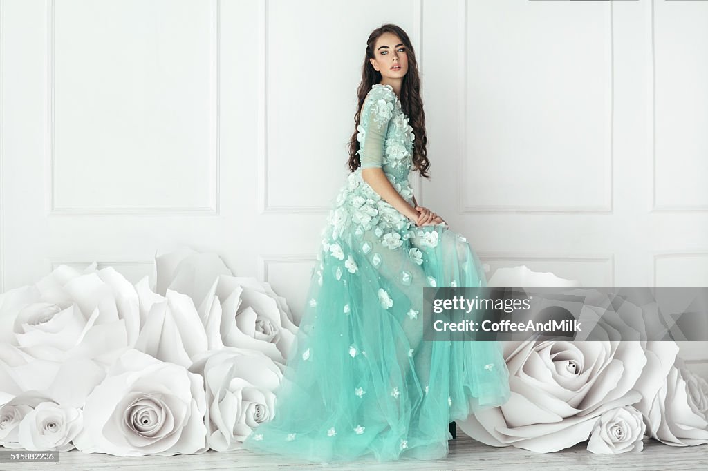 Studio shot of young beautiful woman