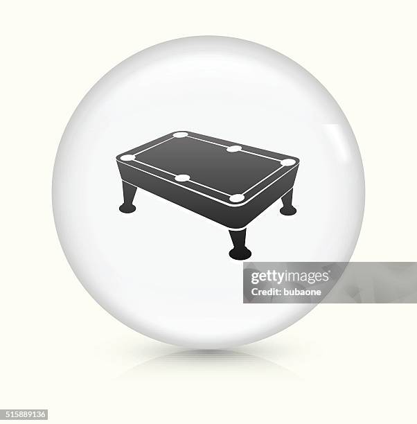 pool table icon on white round vector button - pool table stock illustrations