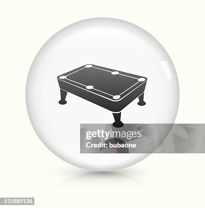 Pool Table icon on white round vector button Pool Table icon on white round vector button