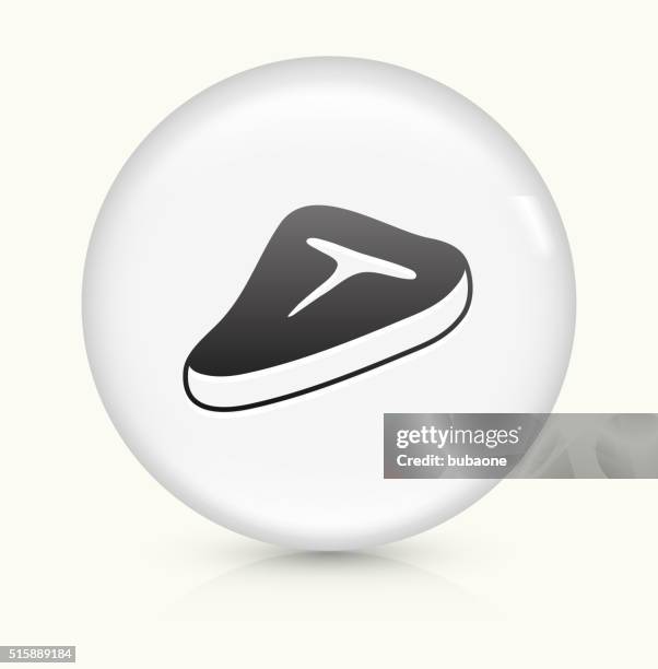 meat stake icon on white round vector button - fancy steak dinner stock illustrations