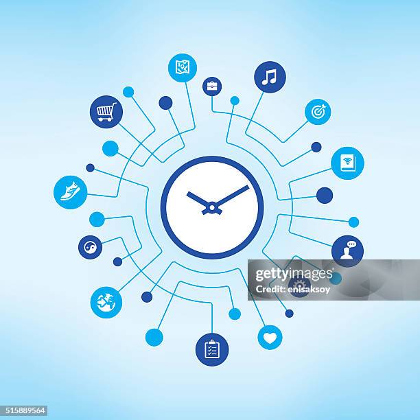 time management - workout routine stock illustrations
