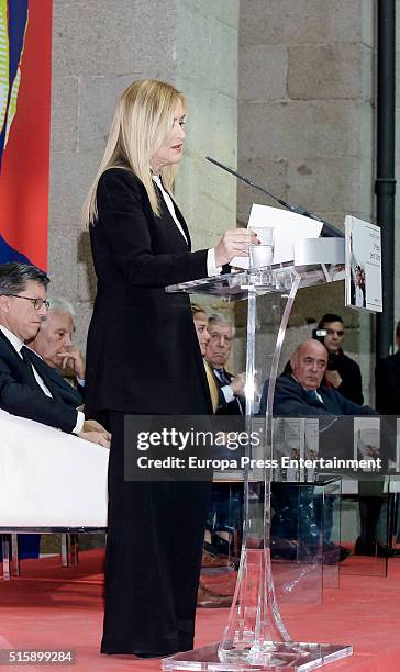 Cristina Cifuentes attends the presentation of Leopoldo Lopez's book 'Imprisoned But Free' at Madrid Goverment headquarters on March 15, 2016 in...