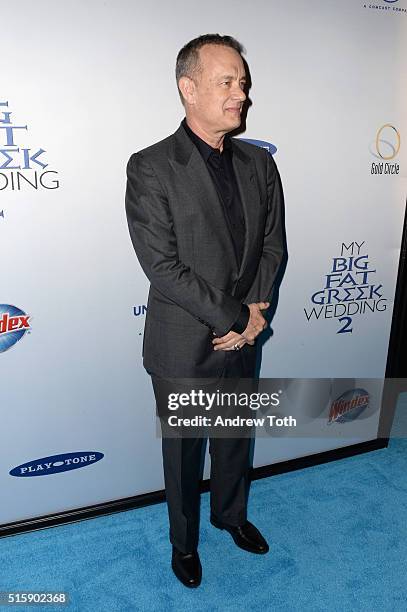 Tom Hanks attends the "My Big Fat Greek Wedding 2" New York premiere at AMC Loews Lincoln Square 13 theater on March 15, 2016 in New York City.