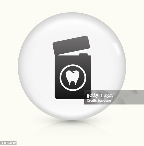 dental floss icon on white round vector button - floss vector stock illustrations