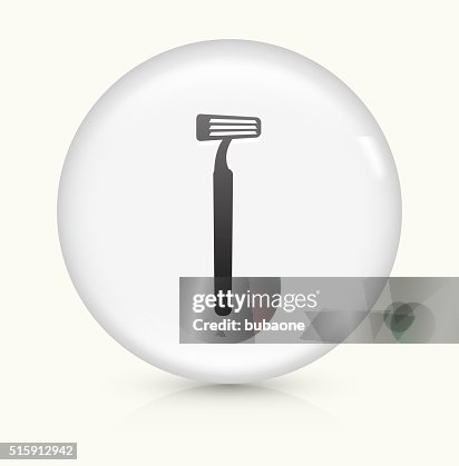 Razor icon on white round vector button Razor icon on white round vector button