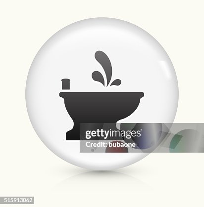 Bidet icon on white round vector button Bidet icon on white round vector button