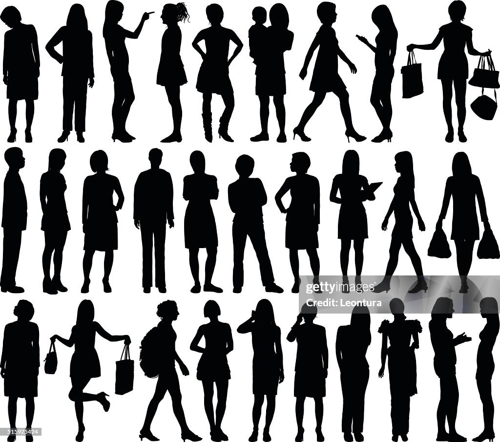 Highly Detailed Women Silhouettes