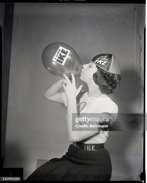 New York: Pretty Barbara Singer, of Forest Hills, isnt old enough to vote, but leaves no doubt as to her choice in the forthcoming Presidential...