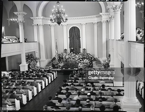 Washington, D.C.: High government officials and members of the United States Supreme Court were present during the funeral services in the Unitarian...