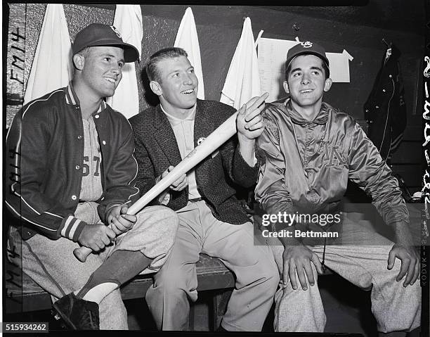 New York, NY: Ron Fairly , of Long Beach, California, centerfielder for the U.S. All Stars, and Mike McCormick , pitcher for the U.S. All Stars, are...