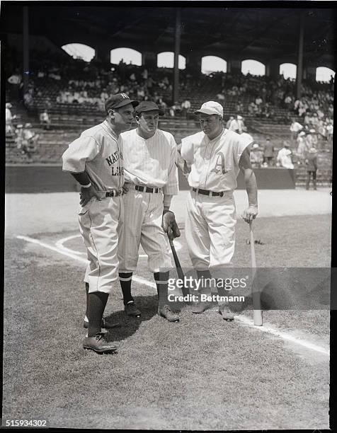 Chicago, IL: The picked team of the American League defeated the picked team of the National League 4-2, at Comiskey Park. Photo shows Bill Terry,...