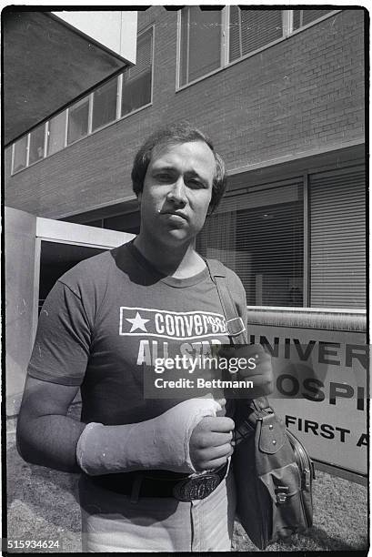 New York, NY: Yankee relief ace Rich "Goose" Gossage, who suffered a torn ligament in his right thumb after a clubhouse fight with teammate Cliff...
