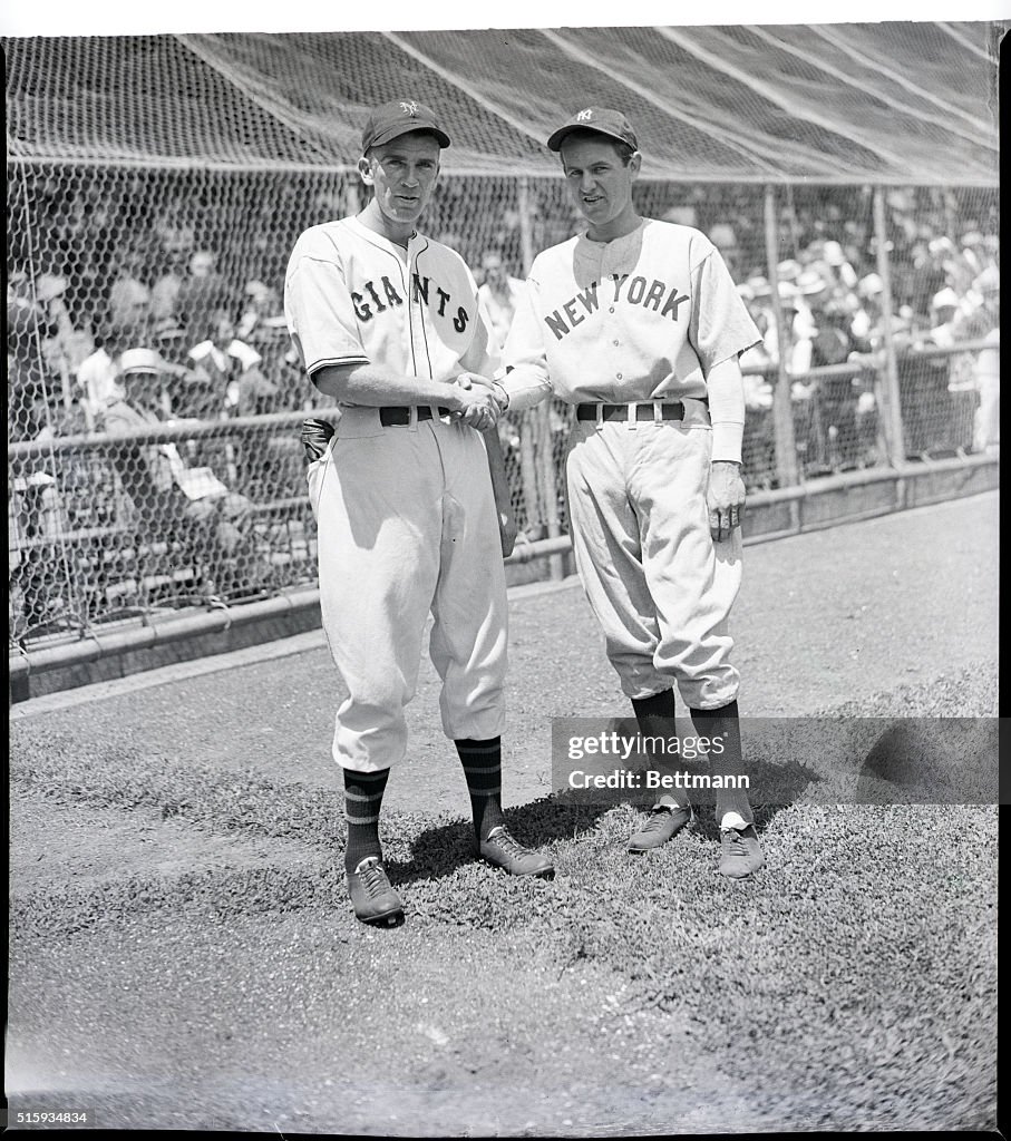 Carl Hubbell And Vernon Gomez, Handshake