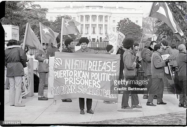 Washington, DC- Members of the Puerto Rico Socialist Party demonstrate at the White House 12/11 to protest imprisonment in federal prisons of members...