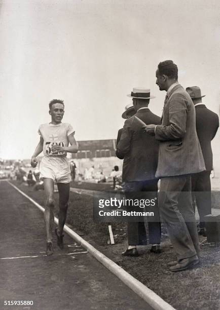 Paris, France- Willie Ritola of Finland finishes second in the 10,000 meter Olympic cross-country.