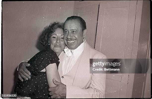 Cab Calloway hugs his daughter Chris after hosting a salute to Big Bands at New York City Hall on September 30, 1980.