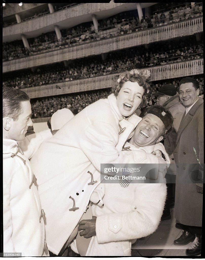American Skater Celebrating After Win