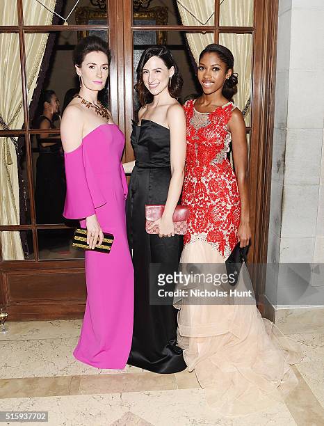 Charlotte Greenough, Kate Scniderman and Candace Frasier attend The Frick Collection Young Fellows Ball 2016 at The Frick Collection on March 10,...