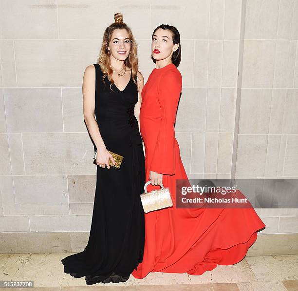 Chelsea Leyland and Mia Moretti attend The Frick Collection Young Fellows Ball 2016 at The Frick Collection on March 10, 2016 in New York City.