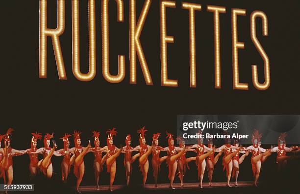 Precision dance company The Rockettes performing at Radio City Music Hall in New York City, April 1984.