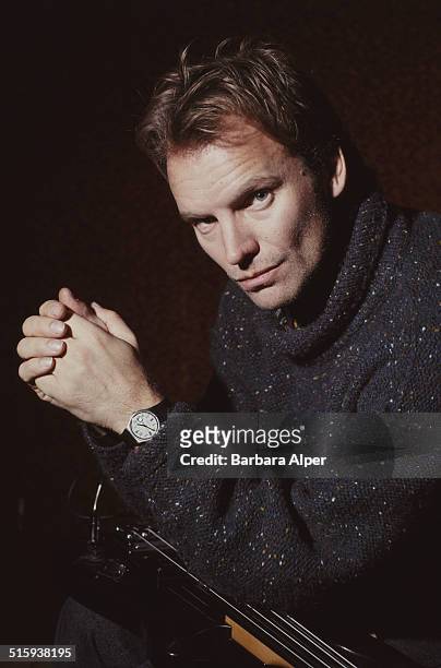 British musician and actor Sting at the SIR Studio in New York City, 14th January 1991.