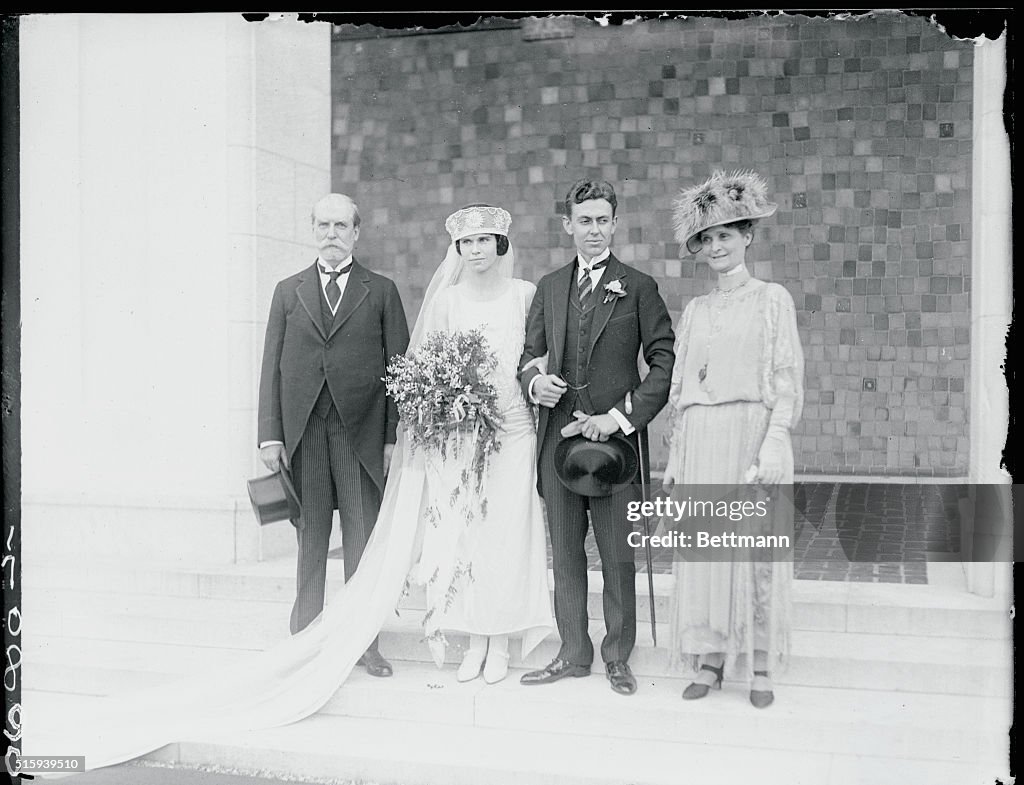 Catherine Hughes and Parents on Wedding Day