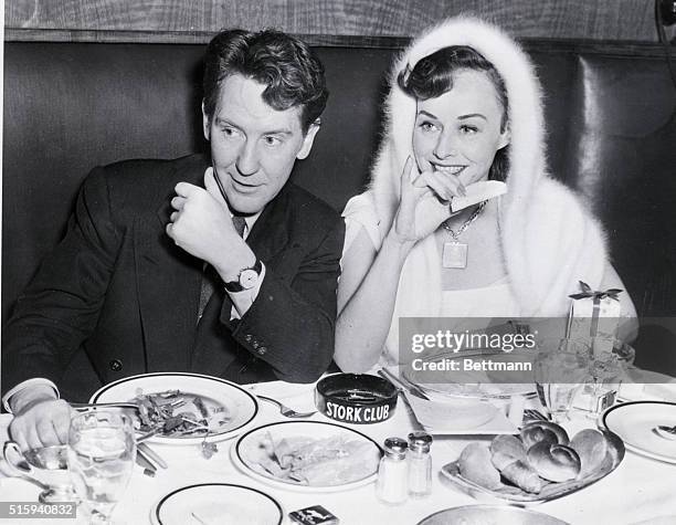 New York, NY: Actress Paulette Goddard and her husband, Burgess Meredith, who is currently starring on Broadway in "Playboy of the Western World,"...