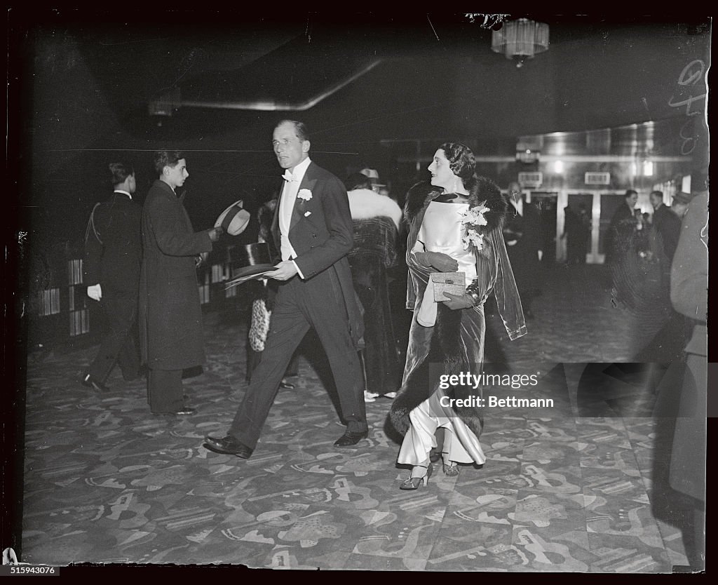 Mr. Langhorne Gibson and Mrs. Bernard F. Gimbel Arriving at Radio City