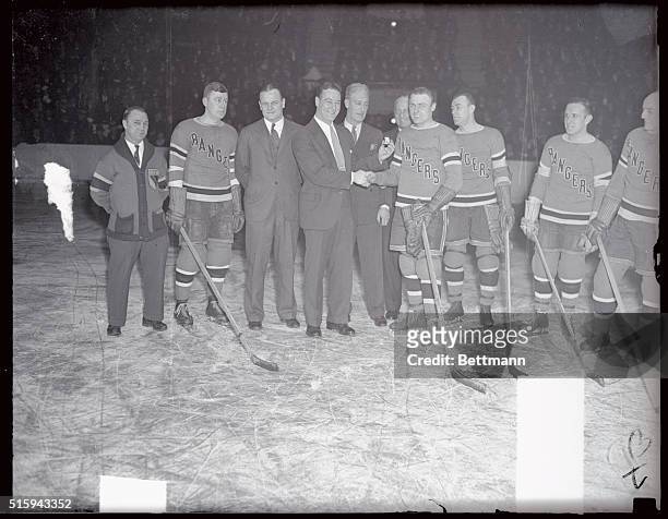The New York Rangers, playing their 400th game, since they entered the National Hockey League, in 1926, scored a 5-2 victory over the Ottawa...