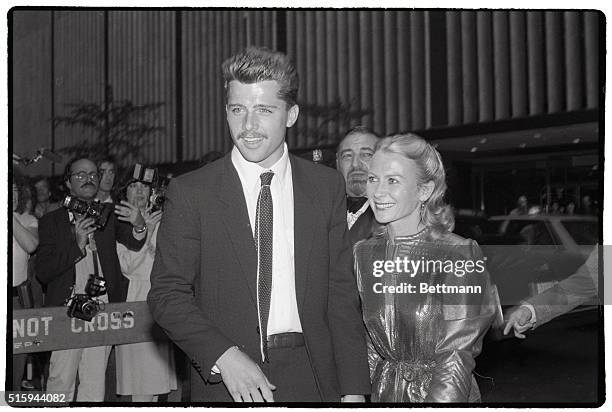 Maxwell Caulfield and wife Juliet Mills attend the premiere of Grease 2, in which Caulfield has a starring role. New York.