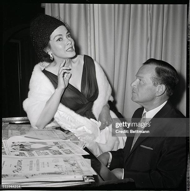 New York: Actress Kathryn Grayson celebrates her return to show business at party given for her at nightclub here, June 23rd. Also present at...