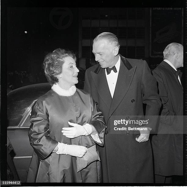 Mr. And Mrs. Douglas Fairbanks, Jr., attend the premiere of the film How to Murder Your Wife at the El Morocco nightclub in New York on January 27,...