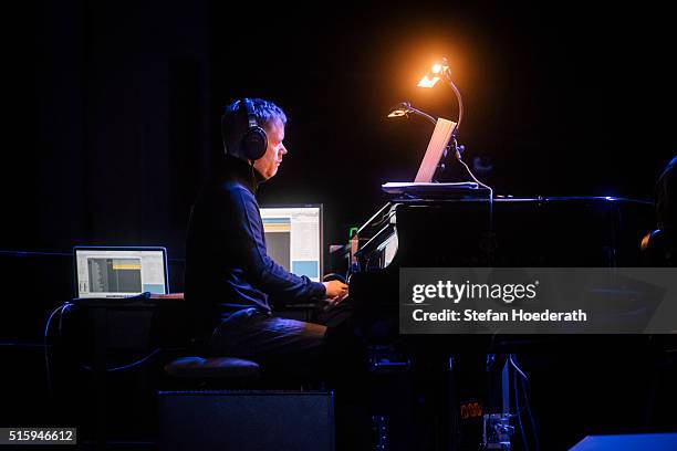 Composer Max Richter performs on stage during the public world premiere of his 8 hour long 'SLEEP' live performance during 'Maerzmuisk' Festival at...