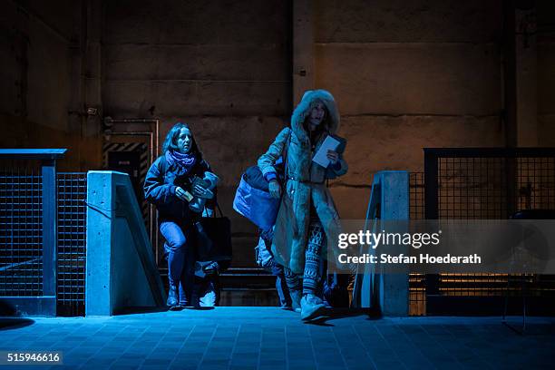 Concertgoers enter the main hall of Kraftwerk for the public world premiere of Max Richter's 8 hour long 'SLEEP' live performance during 'Maerzmuisk'...