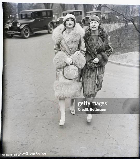 Filed 1925/1930. Washington, DC: Irene and Edith Mayer, daughters of Louis B.Mayer, on their way to meet President Coolidge in the White House,...