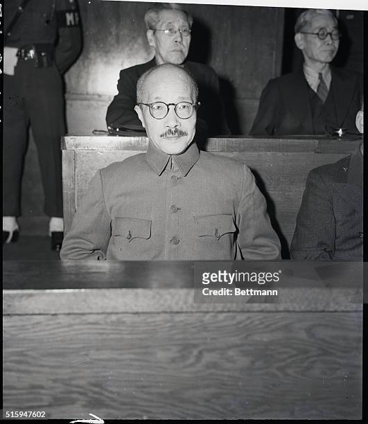 Tokyo, Japan: Japanese war trials come to an end- but the verdict is still to come. Hideki Tojo, former Japanese Premier and war lord, smiles as he...
