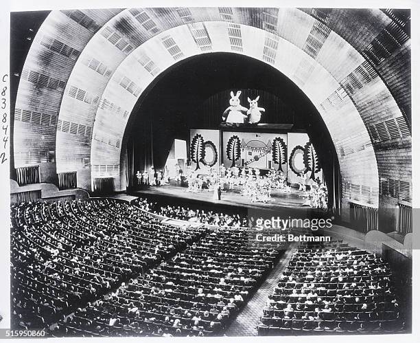 New York, NY: This striking photo of the interior of the Radio City Music Hall in Rockefeller Center is the newest picture to be taken of the world's...