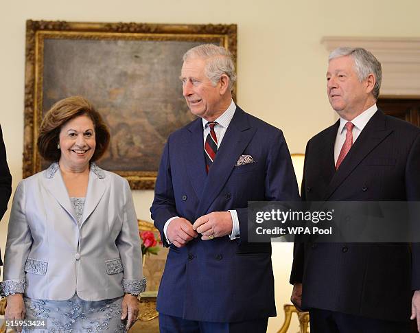 Princess Katherine of Serbia, Prince Charles, Prince of Wales meets with Crown Prince Alexander Karadjordjevic of Serbia at the White Palace on March...