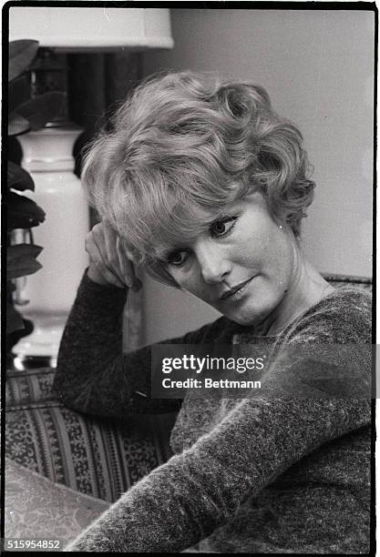 Pensive pose of Petula Clark as she works a new number through her mind.