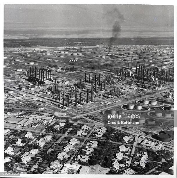 Abadan, Iran- These are the living quarters for the employees of the Anglo-Iranian Oil Company at Abadan. In the background can be seen part of the...