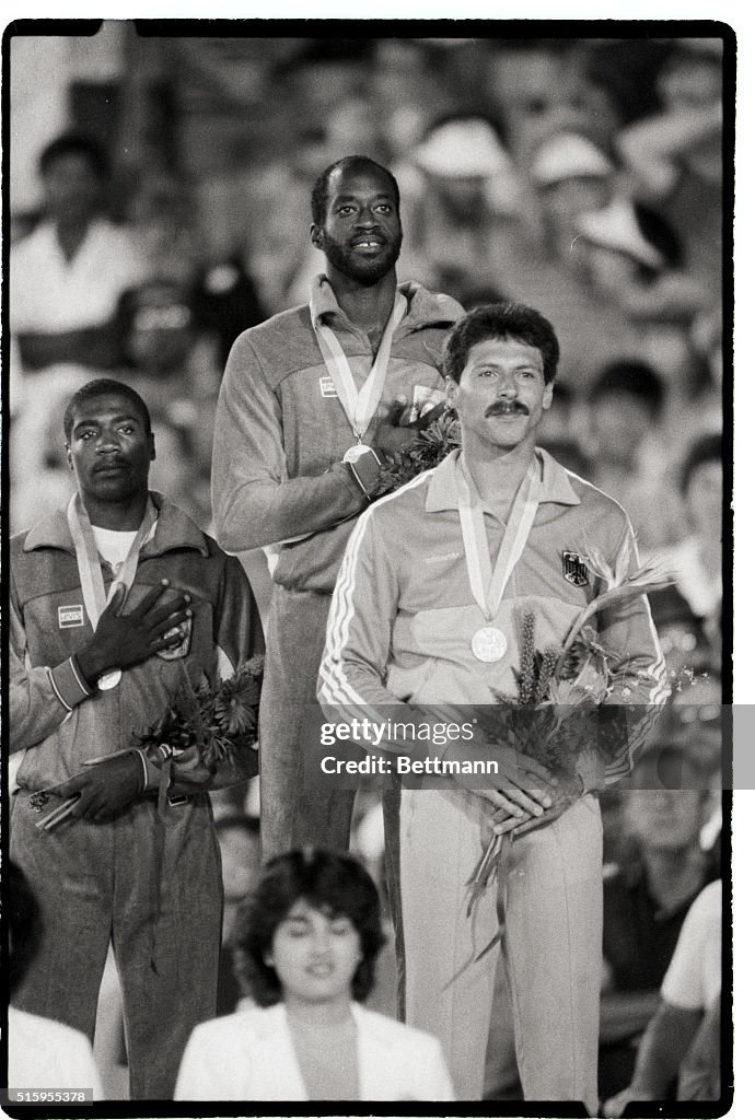1984 Olympics 400M Hurdles Medal Ceremony