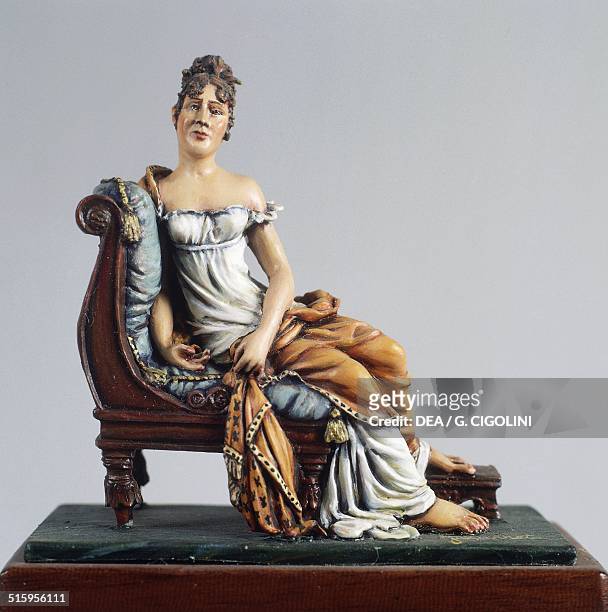 Julie Bernard Recamier , wife of Napoleon's treasurer, ca 1810, 5.4 cm, toy from the Napoleonic era. France, 19th century.