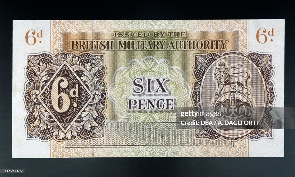 6 pence banknote...