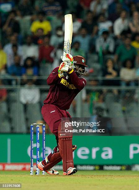 Mumbai, INDIA Chris Gayle of the West Indies bats during the ICC World Twenty20 India 2016 match between West Indies and England at the Wankhede...