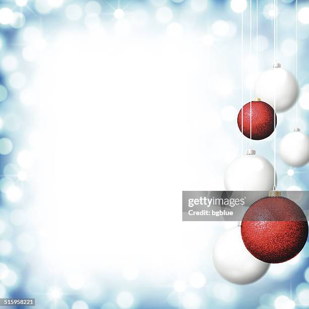 red and white christmas baubles - string lights isolated stock illustrations